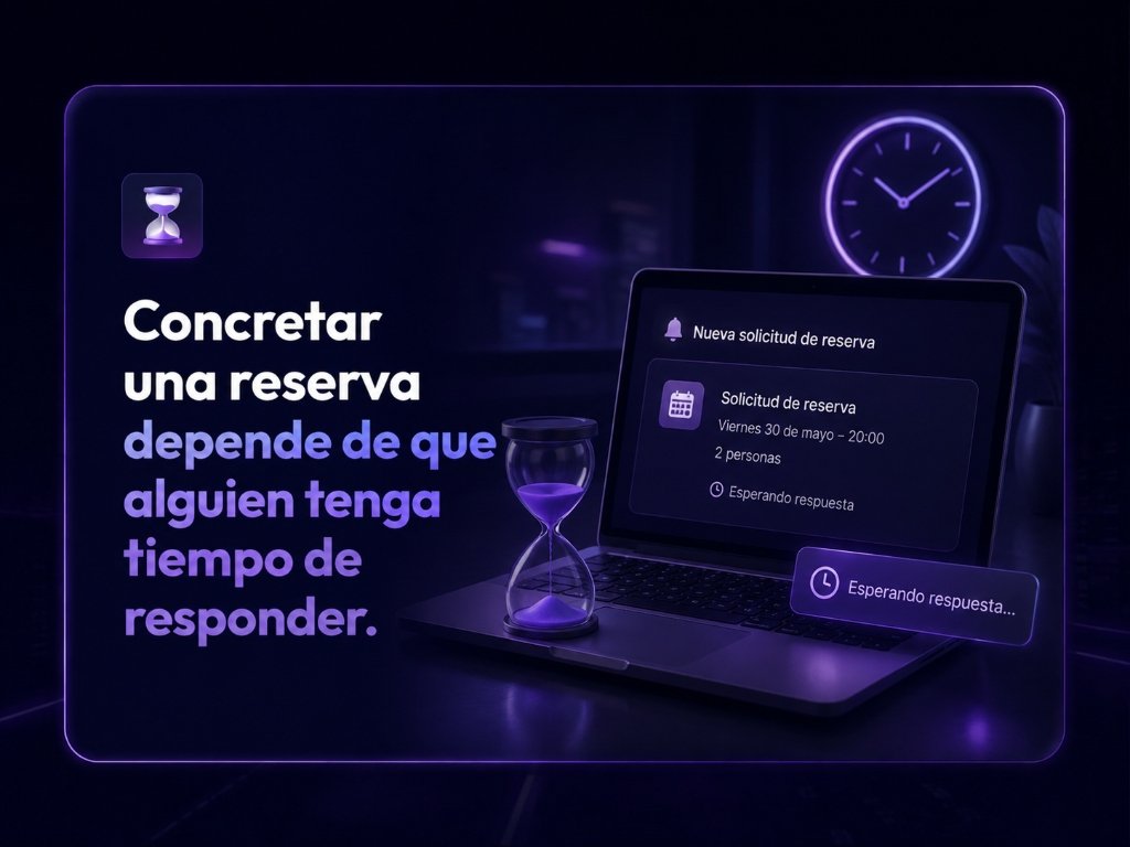 Concretar una reserva depende de que alguien tenga tiempo de responder