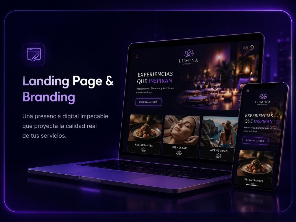 Landing Page & Branding - Una presencia digital impecable que proyecta la calidad real de tus servicios